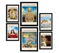 Nacnic Poster 6 set of Salvador Dali Collection of artworks, Decorative frames for your living room, bedroom, home. Wall art prints. A4 and A3