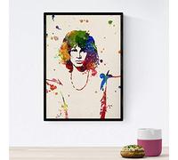 Nacnic Poster Image of Jim Morrison. Posters with watercolor design of famous, actors, musicians, and known characters. A4 size with frame
