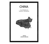 Nacnic Poster of China. Sheets of countries and continents. A3 size