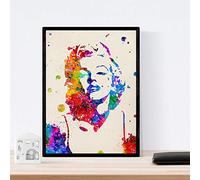Nacnic Poster to frame Marilyn Monroe. Decorative prints for wall in Watercolor style. Home Decor. 30x40 cm without frame.
