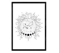 Nacnic Poster with the constellation Virgo. Poster with zodiac symbol in A4 size and white background