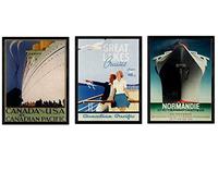 Nacnic Posters vintage. Posters advertising the world. Three vintage sheets cruise. A3 size