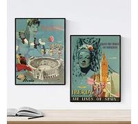 Nacnic Posters vintage. Posters advertising the world. Vintage Spain two sheets. A3 size