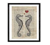 Nacnic Seahorses frame to frame Creative gifts Sheets to frame with images of animals. What to give to a special friend. Paper 250 grams