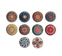 Nacnic Set of 10 Ceramic knobs with Different Vintage Floral Designs, Hand Painted. Handcrafted Handles for cabinets, Drawers, Dressers and Hangers. Classic knobs of 40mm Diameter.