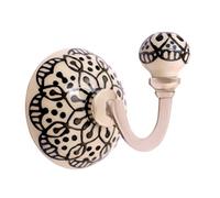 Nacnic Set of 2 Round Ceramic Hangers. 63 mm | Off-White and Black Hangers | Excellent to complement All Types of Rooms. Elegant Multi-Purpose Hangers.