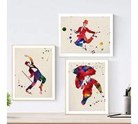 Nacnic Set of 3 films for framing Cinema Classic Style Watercolor Painting. Reproduction with Images of Fred Astaire, Size 30 x 40 cm. Home Decor. Paper 250 Grams