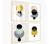 Nacnic ® - Set of 4 Modern Solar Eclipse Posters - Vintage Wall Art - Decorative Prints for Modern Living Room Decor - A3 Posters