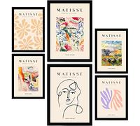 Nacnic ® - Set of 6 Henri Matisse Posters - Decorative Wall Prints - Interior Decoration Art - Posters A3 & A4 - Unframed