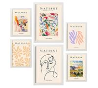 Nacnic Set of 6 Henri Matisse Posters. Scene. Abstract Fauvism Art Gallery Aesthetic Prints for Interior Design and Decoration. Sizes A3 & A4. White Frames.