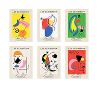 Nacnic Set of 6 Joan Miró Artistic Illustrations. Collection of Decorative Paintings by the Famous Artist. Surrealism and Expressionism. Prints for Interior Design and Decoration. A3.