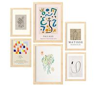 Nacnic Set of 6 Modernism posters. Collection of posters in collage aesthetic for interior decoration. Sizes A3 and A4. Wooden frame.