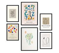 Nacnic Set of 6 Modernism posters. Collection of posters in collage aesthetic for interior decoration. Sizes A3 and A4. Frameless.