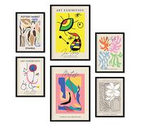 Nacnic Set of 6 posters Abstract art. Collection of posters in collage aesthetic for interior decoration. Sizes A3 and A4. Frameless.