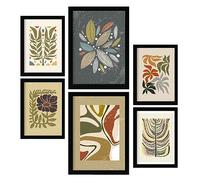 Nacnic Set of 6 prints of Plant in Ethnic Style Prints Collection. Aesthetic Decorative frames for your living room, bedroom, home. Wall art print. Sizes A4 and A3.