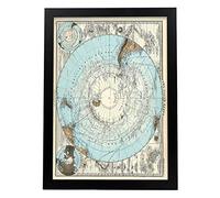 Nacnic Stielers Handatlas 1891 map of Antarctic Poster art, Size A3 No frame. Vintage style Print for the decoration of living room walls, bedrooms, offices...