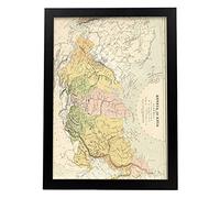 Nacnic Vintage map of Russia in Europe Poster art, Size A3 No frame. Pictorical style Print for the decoration of living room walls, bedrooms, offices...