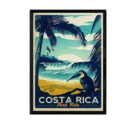 Nacnic Vintage Poster Costa Rica. Sheets for interior decorating with vintage and antique advertising images. Paintings retro decor. A3 size