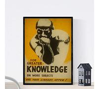 Nacnic Vintage Poster Poster Library generates knowledge uses the library. A3 size