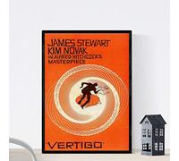 Nacnic Vintage Poster Vintage movie poster Vertigo - Hitchcock. A3 size