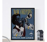 Nacnic Vintage Poster Vintage Poster America. New Orleans Jazz. A3 size