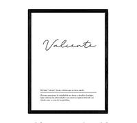 Nacnic Wall Art in Dictionary style of words in Spanish. Definition of 'Brave' Poster. A4 size, frameless.