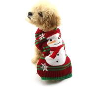 NACOCO Dog Snow Sweaters Thick Snowman Sweaters Xmas Dog Holiday Sweaters New Year Christmas Sweater Pet Clothes for Small Dog and Cat(Thick Snowman,M)