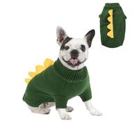 NACOCO Halloween Dog Dinosaur Sweater - Pet Christmas Pullover Dragon Clothes Puppy Cute Comfortable Knitwear T-Shirt Cat Apparel Outfits Warm Winter Soft for Small Medium Cats Dogs Kitten(Green, M)