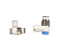 NACODLUL 10pcs/lot AS1201 AS2201F 3201F 4 6 8 10mm hose Speed Controller with One-touch Fitting Throttle valve Pneumatic fitting(AS1201F-M5-06A)