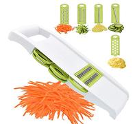 NACOLUS 5 in 1 Mandoline Slicer Vegetable Slicer Mandolin Multi Blade Potato Veggie Slicer Vegetable Cutter Julienne Shredder Potato Slicer Green