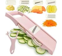 NACOLUS Mandoline Slicer for Kitchen Slicer Vegetable Cutter 5 In 1 Veggie Slicer Potato Slicer waffle fry cutter Hot Swap Mandolin with Peeler for Vegetables Carrot Shredder Cucumber Slicer