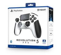 NACON Revolution 5 Pro Officially Licensed PlayStation Wireless Gamepad for PS5/PS4/PC - Hall Effect, Trigger Stop, Removable Buttons, Bluetooth Audio - White