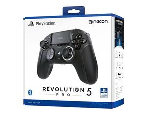 NACON Revolution 5 Pro Officially Licensed PlayStation Wireless Gamepad for PS5/PS4/PC - Hall Effect, Trigger Stop, Removable Buttons, Bluetooth Audio - Triple Black