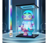 Naconmlet Clear Acrylic Display Case with RGB LED Top Light - 40CM Inner Height Large Showcase Box for Popmart MEGA 400%, Labubu & 1/6 Scale Action Figures, Compatible with LEGO 43020 Trophy