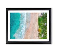 Nacpan Beach In El Nido Philippines Painting Modern Art Framed Wall Art Print, Ready to Hang Picture for Living Room Bedroom Home Office Décor, Black A3 (46 x 34 cm)