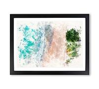 Nacpan Beach In El Nido Philippines Watercolour Modern Framed Wall Art Print, Ready to Hang Picture for Living Room Bedroom Home Office Décor, Black A3 (46 x 34 cm)