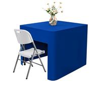 Nacuci 34X34 Inch Royal Blue Square Fitted Tablecloth Open Back Fitted Table Cloth Washable Polyester Table Cover for Folding Tables Display Trade Show Party Wedding Banquet Birthday