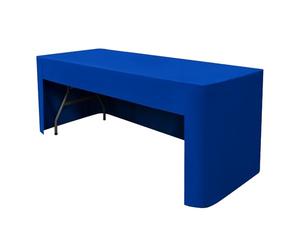 Nacuci 48X24 Inch Royal Blue Rectangle Fitted Tablecloth Open Back Fitted Table Cloth Washable Polyester Table Cover for 4 Foot Folding Tables Display Trade Show Party Wedding Banquet Birthday