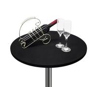 Nacuci Small Round Fitted Table Cover Cocktail Table Topper Cap Elastic Tablecloth Stretch Spandex Table Cloth for Bar Pub Party Black 30 Inch