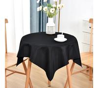 Nacuci Small Square Tablecloth 36x36 Inch Water Resistant Side Table Cloth Solid Black Heavy Duty End Table Cover Washable for Dining Home Party
