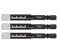 NACX 10mm Dry Diamond Drill Bits, 1/4 Hex Shank Brazed Diamond Core Drill Bits for Granite Marble Porcelain Tile Ceramic Stone Glass Hard Materials, 3Pcs