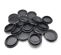 NACX 20Pcs Air Vents 53mm Circular Soffit Vent Stainless Steel Round Vent Mesh Hole Louver for Kitchen Bathroom Cabinet Wardrobe (Black)