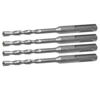 NACX 6mm x 110mm SDS-Plus Rotary Hammer Bit, Masonry Drill Bit Cemented Carbide Spiral Rotary Tool for Brick, Stone, Block, Concrete, 4PCS (Round Shank)
