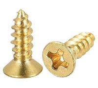 NACX M3 X 10mm Brass Wood Screws, Phillips Countersunk Head Self Tapping Screw for Door, Cabinet, Wooden Furniture, 120PCS