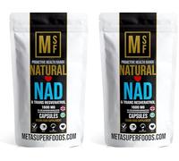 NAD and Trans Resveratrol | 99% Super Strength Anti Ageing | (1600mg) Serving | 60 High Strength Capsules NAD+ | Vegan with Piperine Max Absorption (Pack of 2)