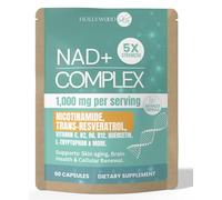 NAD+ Capsules 1,000mg with Nicotinamide, Flush-Free B3, B12, Quercetin, L-Tryptophan & Resveratrol | Sugar-Free, Vegan NAD Supplement for Energy, Focus, Aging & Cellular Repair. 90 Capsules