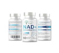 NAD Supplement 1000mg with True NAD+ 500mg & Resveratrol 250mg for Cellular Energy and Healthy Aging Support