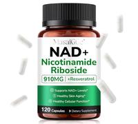 NAD+ Supplement with Nicotinamide Riboside 910mg, Resveratrol Supplements - Anti-Aging, Energy & Cellular Health Support - 120 Capsules - Gluten-Free, Vegan