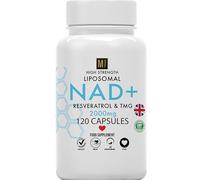 NAD+ with Resveratrol & TMG 2000mg | 120 Capsules High Strength NAD | 4 Months Supply 1-A-Day | Anti-Ageing | Boost Metabolism Antioxidant Cell Repair NADH, Liposomal Max Absorption, Vegan, UK Company
