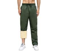 Nadeer Men's Fleece Lined Thermals Sweatpants Winter Warm Pants with Zipper Pockets Jogging Bottoms Trousers Active Jogger Pants Drawstring Lounge Thick Tracksuit for Sports Outdoor Army Green
